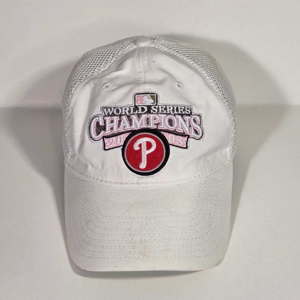 Philadelphia Phillies 2008 World Series Champions Hat Women White Pink